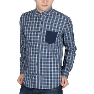 Canali Button Down Shirt made in Italy Navy Plaid Check Small A004551